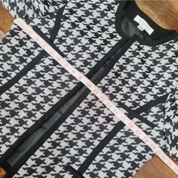 Classiccore Black Houndstooth Check Contrast Edgy Jacket Blazer - Picture 11 of 16